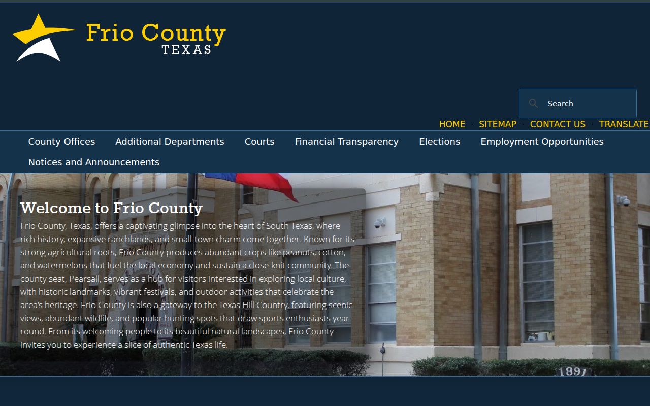 Frio County criminal history courthouse and county page